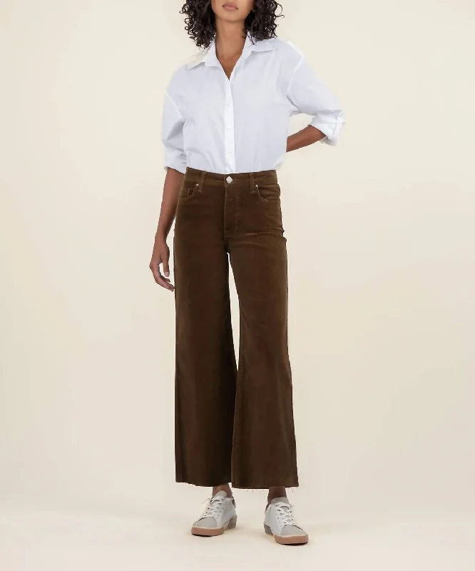 Summer Deals Meg Corduroy Wide Leg Pants In Brunette