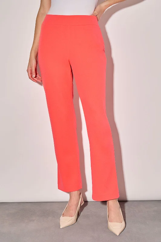 Everyday Fashion Plus Size Stretch Deco Crepe Straight-Leg Ankle Pants