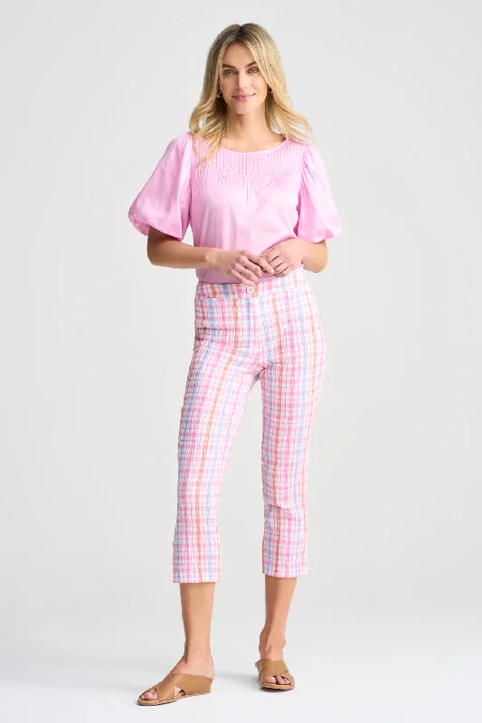 Comfortable Casual Wear Gingham Capri Pant