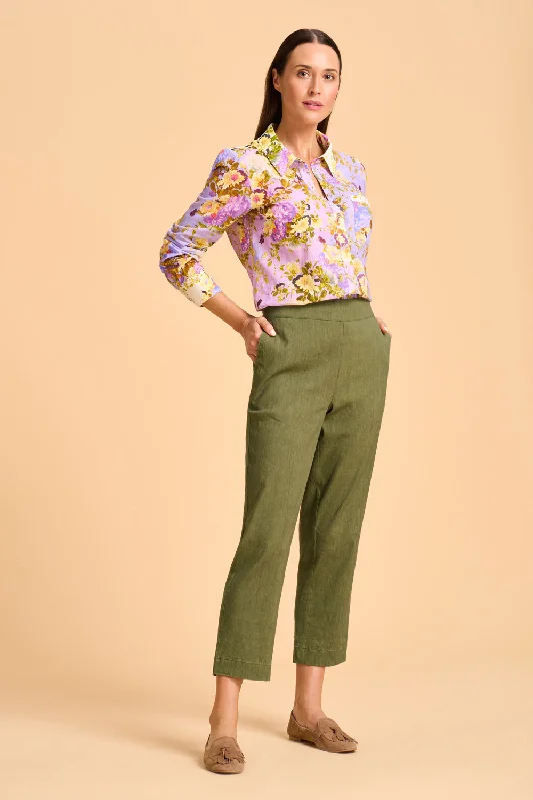 Fashionable Casual Tops 7/8 Tapered Pant - Olive