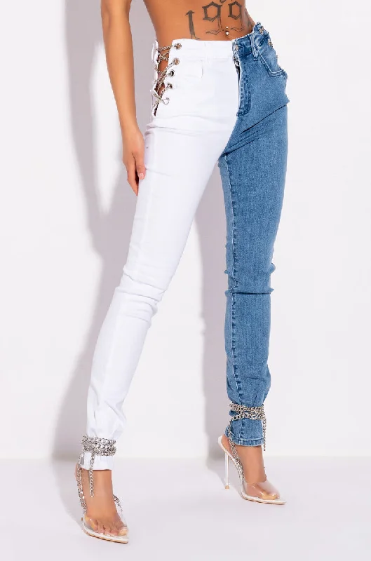 Clearance Sale Online DOUBLE FACE CHAIN SKINNY JEANS