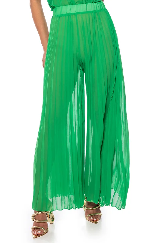 Casual Dresses for Women YOUR ULTIMATE PLEATED PALAZZO PANT IN GREEN