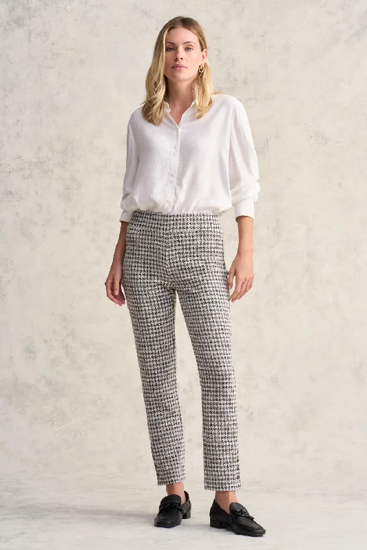 Relaxed Fit Women’s Fashion Houndstooth Pant