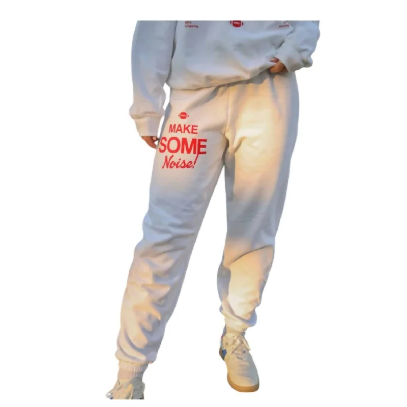 Fashion Sale Make Some Noise Sweatpants In White/red