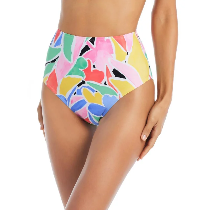 Trendy Urban Attire Womens High Waist Printed Swim Bottom Separates