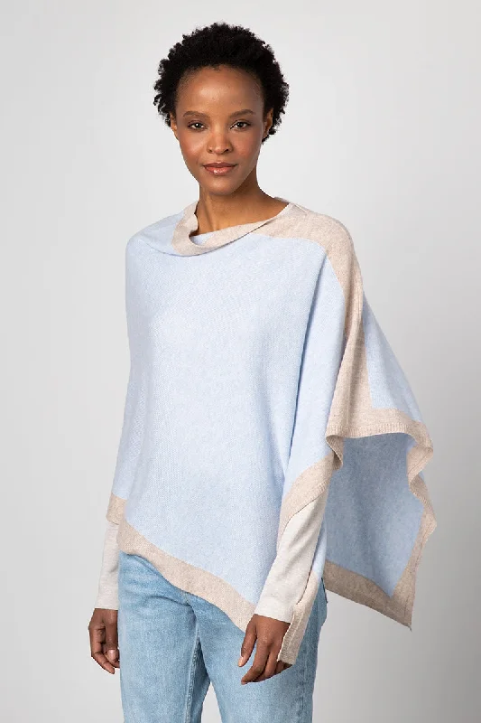 Day To Night Styles Kinross Cashmere Contrast Border Poncho