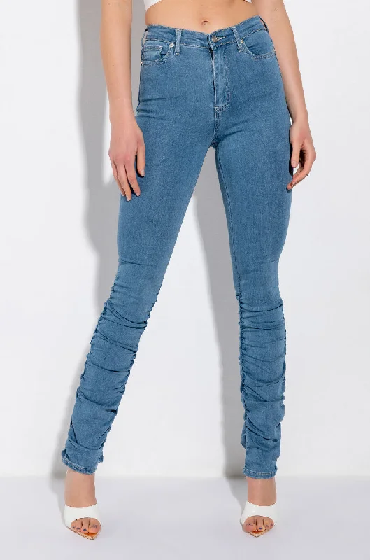 Fashionable Dresses for Women ANITTA STACKED HIGH WAISTED SKINNY JEANS