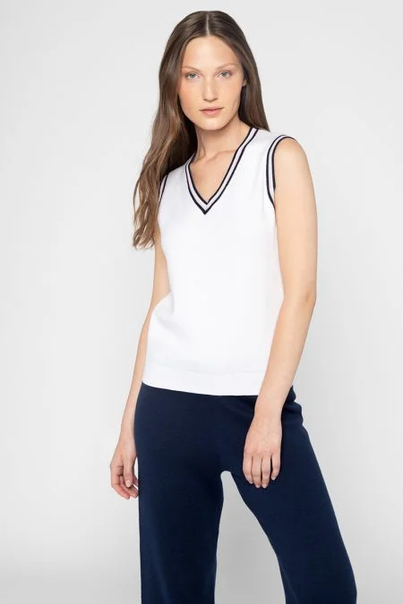 Runway Inspired Wear Kinross Cashmere Tipped Vest