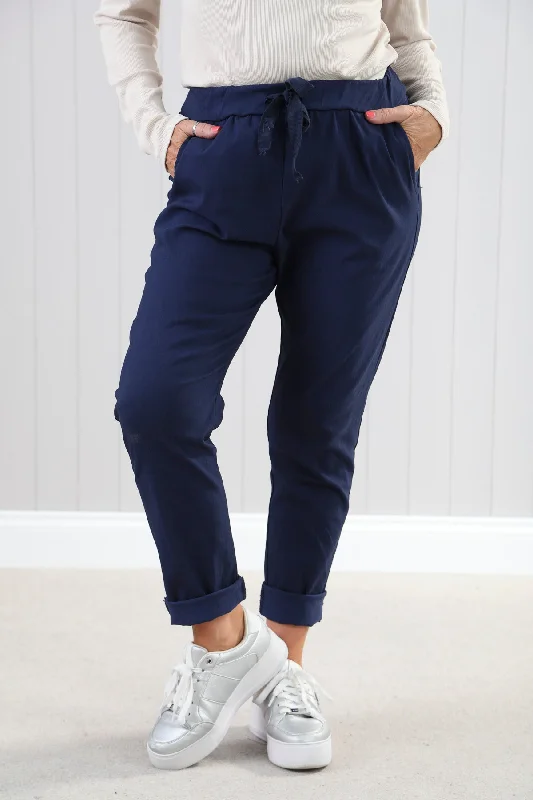 Shop Our Looks Navy Plain Magic Pants