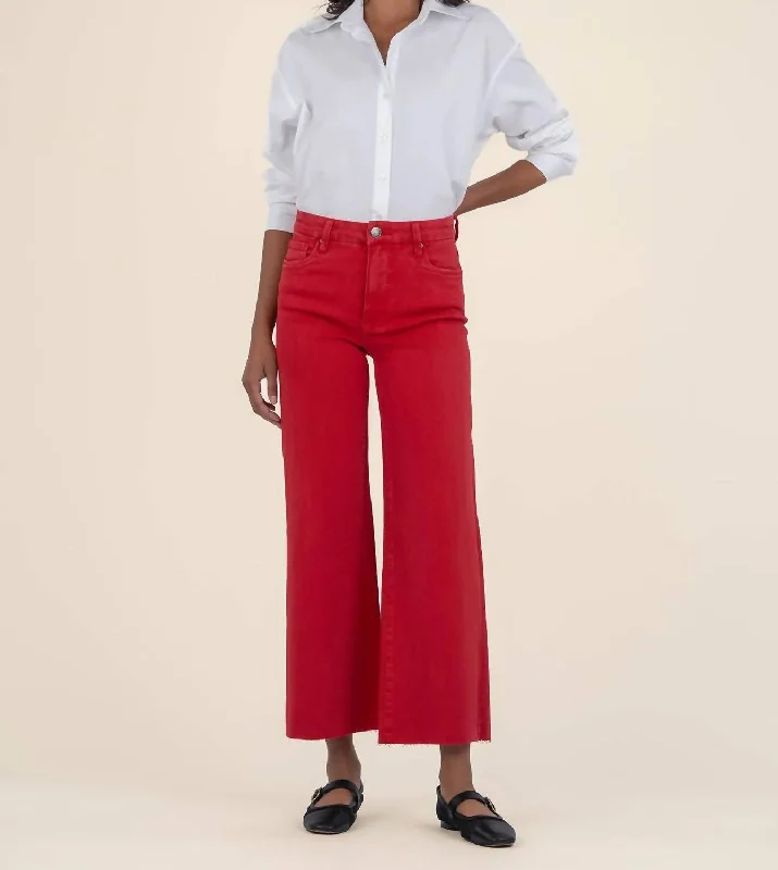 Mega Sales Meg High Rise Wide Leg Pants In Cherry