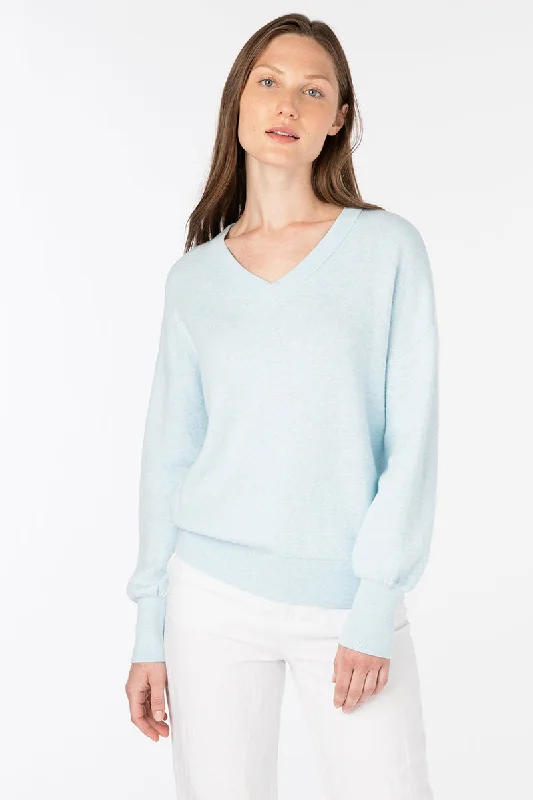 Style Beyond Borders Kinross Cashmere Gathered Sleeve Vee