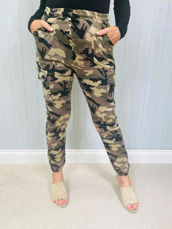 Hot Picks Camo Soft Trousers Beige