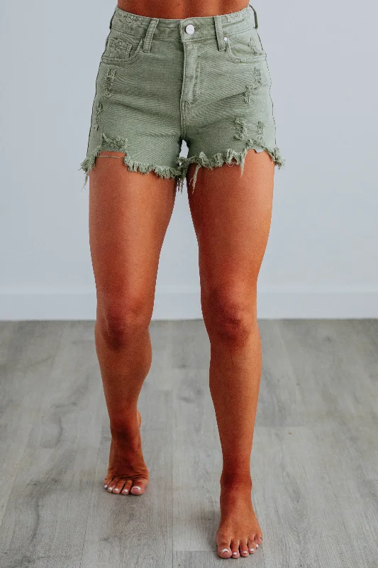 Fashion-forward Women’s Wear Mae Risen Shorts - Olive