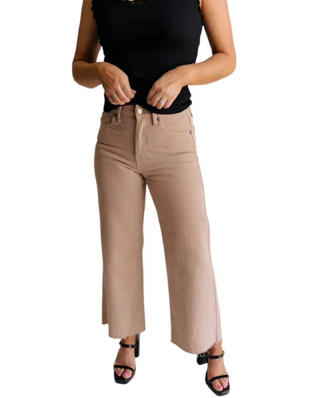 Limited Time Offers Lena Wide Cropped Leg Pants In Light Taupe